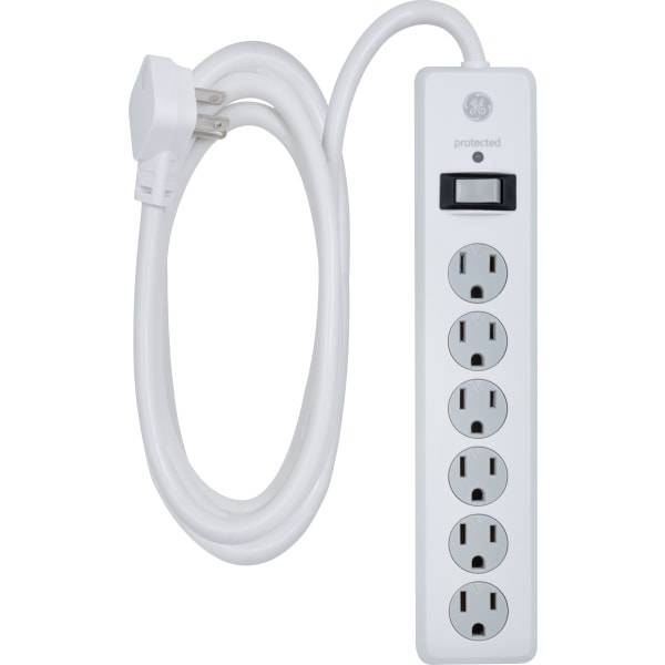 General Electric White 10ft Cord Outlet General Purpose Surge Protector