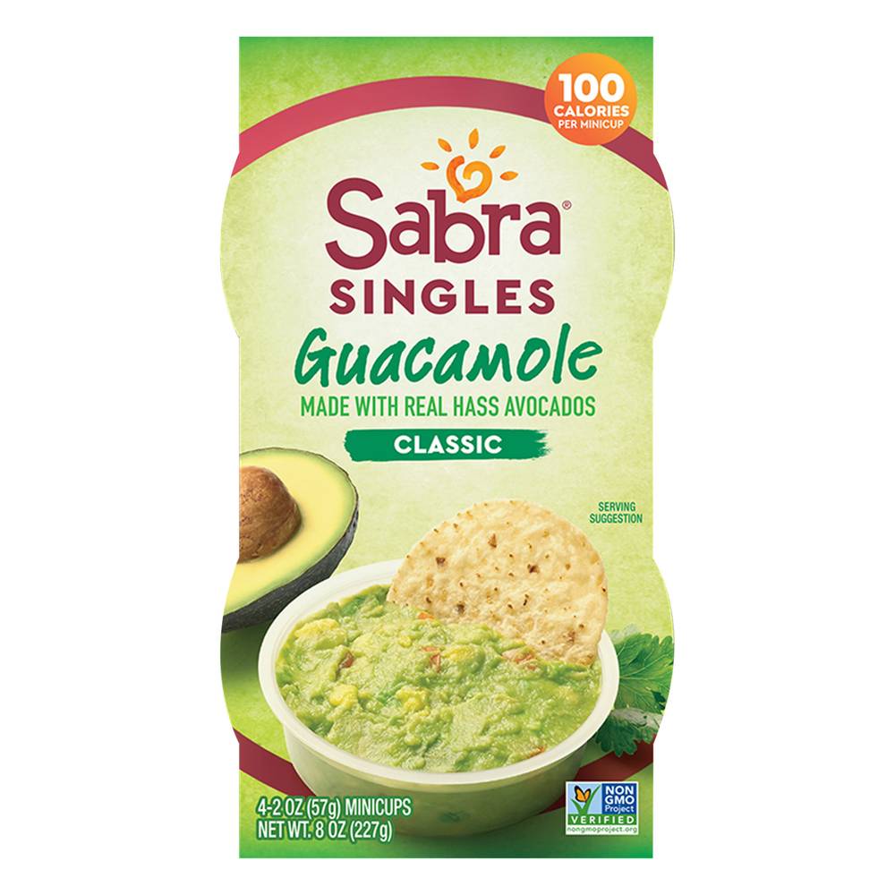 Sabra Singles Classic Guacamole Mini Cups (4.2 oz, 2 ct)