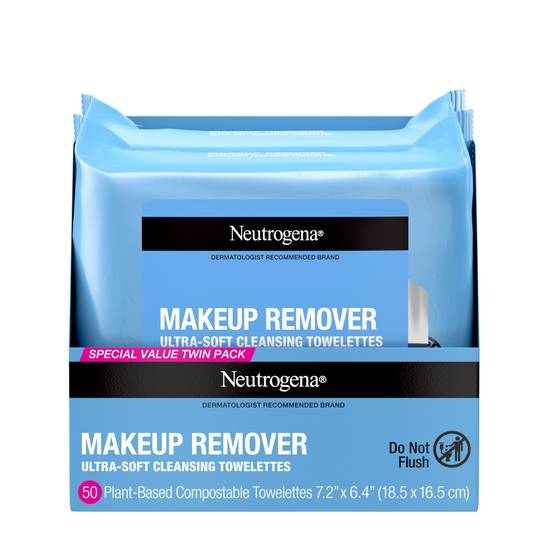 Neutrogena Makeup Remover Cleansing Towelettes, Alcohol-Free,  25CT, 2 Pack