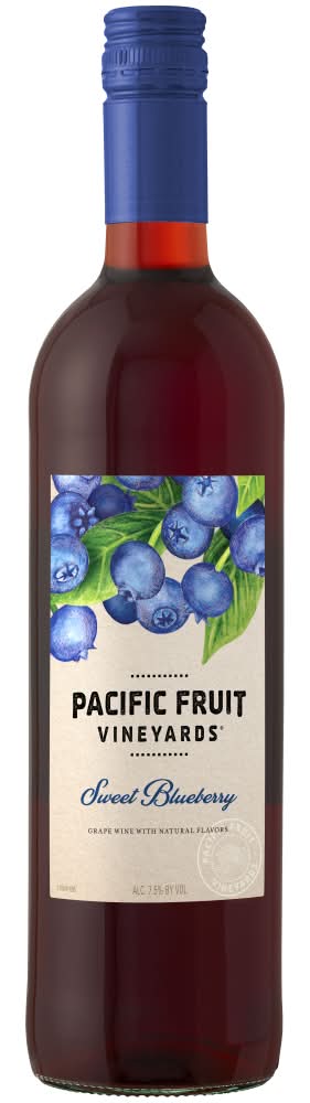 Pacific Fruit Vineyards Grape Wine, Sweet Blueberry (750 ml)