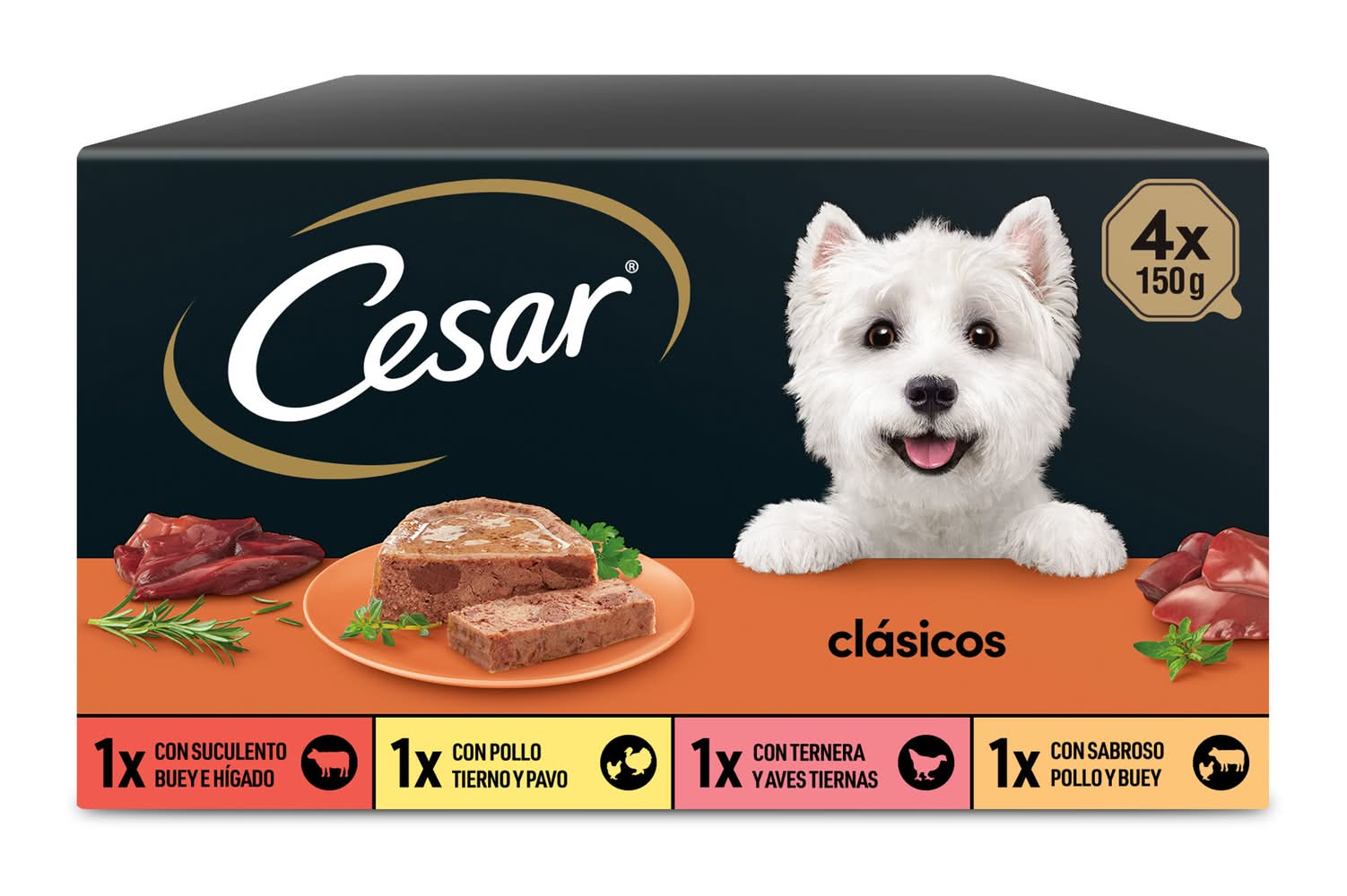 Clásicos alimento húmedo para perros · Cesar (4 x 150 g)