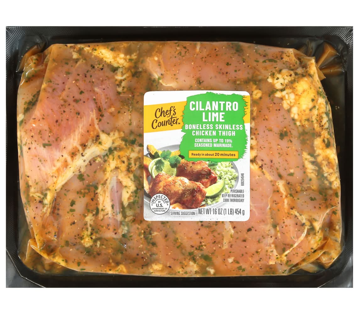 Chef's Counter Boneless & Skinless Chicken Thigh, Cilantro Lime (16 oz)