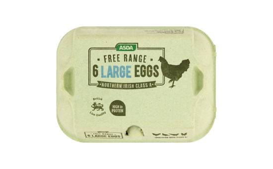 Asda Free Range 6 Large Eggs