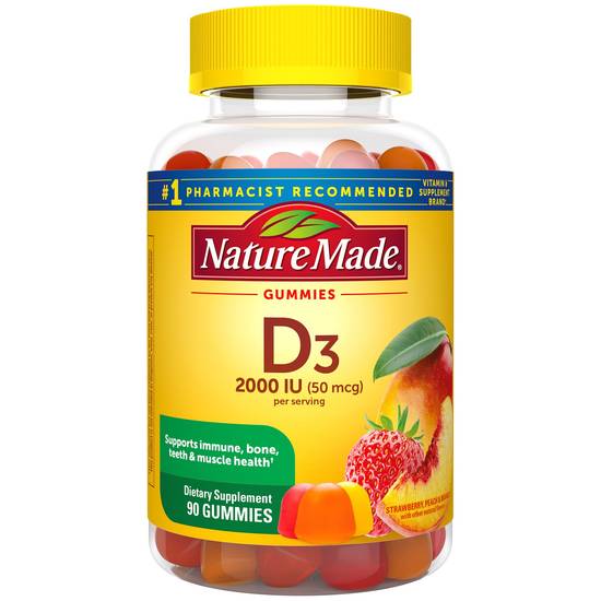 Nature Made D3 Adult Gummies Vitamins, 90 CT