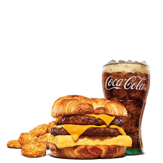 Double Sausage, Egg & Cheese Croissan'wich with Soft Drink Meal
