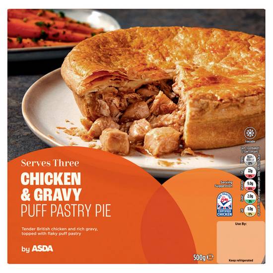 Asda Slow Cooked Deep Fill Chicken & Gravy Puff Pastry Pie 500g
