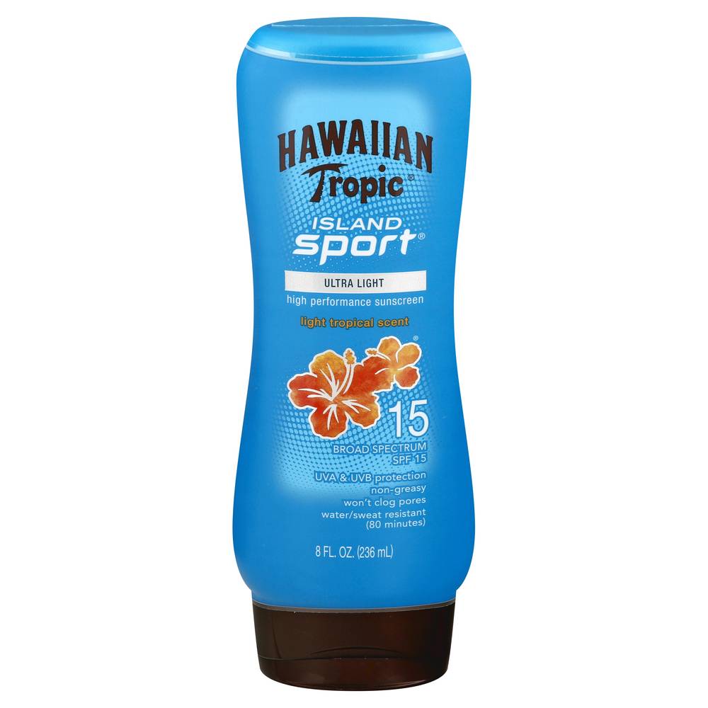 Hawaiian Tropic Island Sport Broad Spectrum Spf 15 Ultra Light Sunscreen, Tropical, . (8 fl oz)