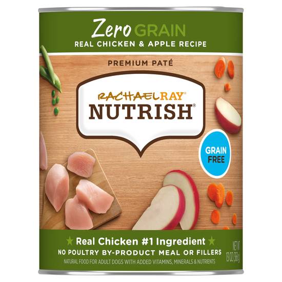 Rachael Ray Nutrish Zero Grain Premium Pate Real Chicken & Apple Recipe Dog Food