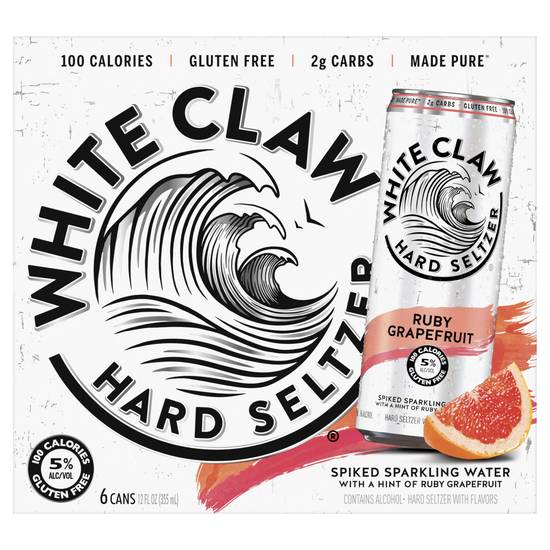 White Claw Ruby Grapefruit Hard Seltzer (6 ct, 12 fl oz)