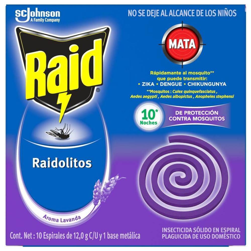 Raid raidolitos anti-mosquitos aroma lavanda (caja 12 piezas)