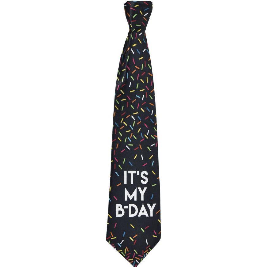 It's My Birthday Multicolor Sprinkles Fabric Tie, 60in