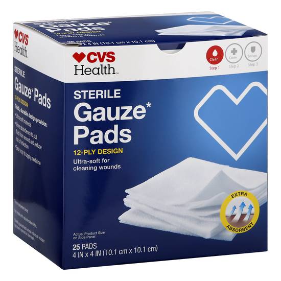 Cvs Health Sterile 12-ply Design Gauze Pads (25 ct)
