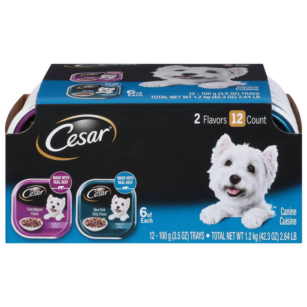 Cesar Filet Mignon & New York Strip Wet Dog Food (2.64 lbs, 12 ct)