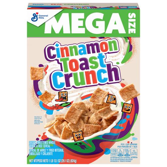 General Mills Toast Crunch Whole Grain Breakfast Cereal Mega Size (cinnamon)