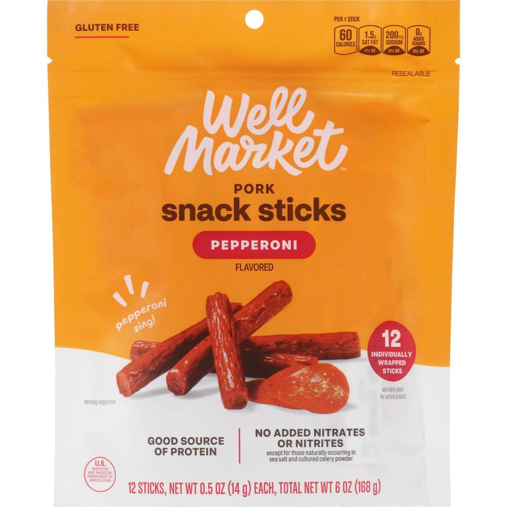 Well Market Pork Snack Sticks (12 ct) (pepperoni)