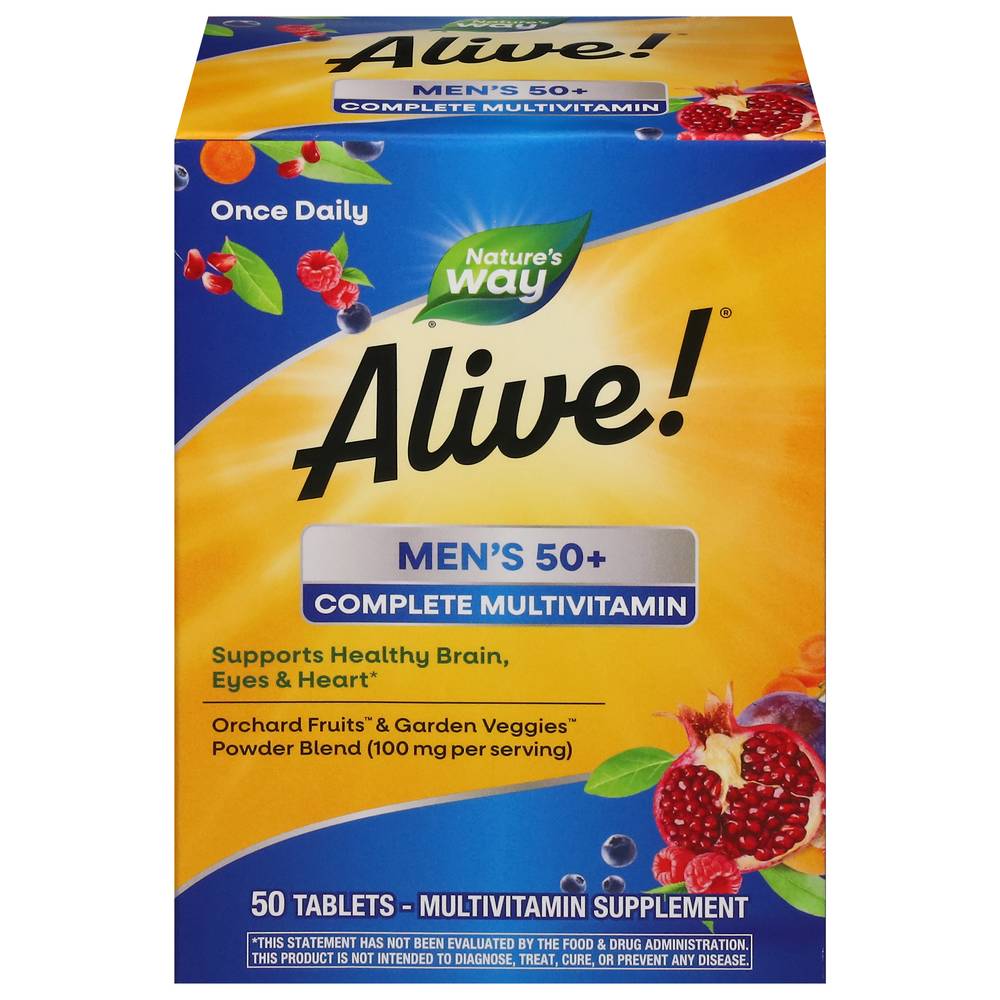 Alive! Men's 50+ Complete Multivitamin Supplement 100 mg