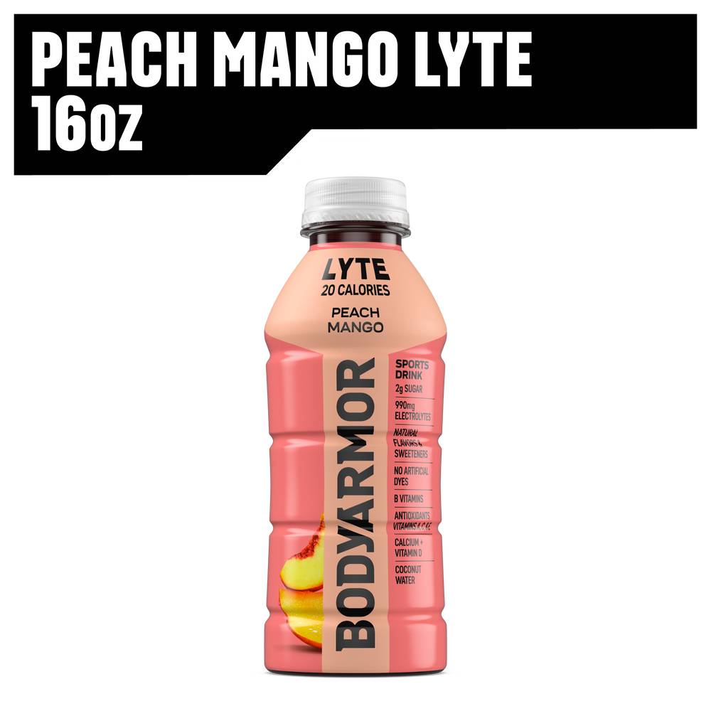 BODYARMOR Low Calorie Sports Drink, Lyte Peach Mango (16 fl oz)