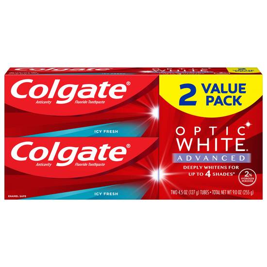 Colgate Optic White 2 Value pack Advanced Icy Fresh Toothpaste