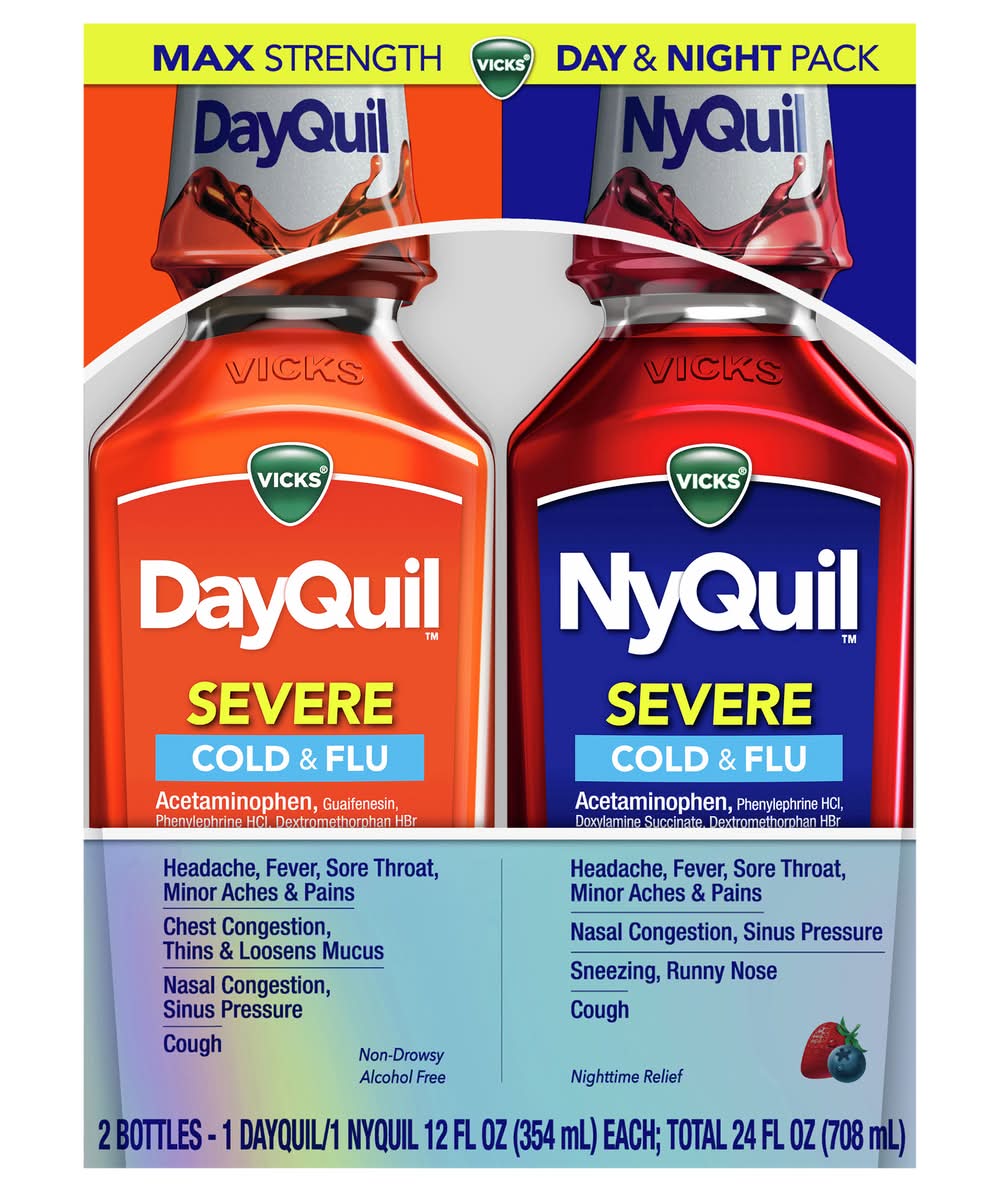 Vicks Severe Cold & Flu Medicine (2 x 12 fl oz)