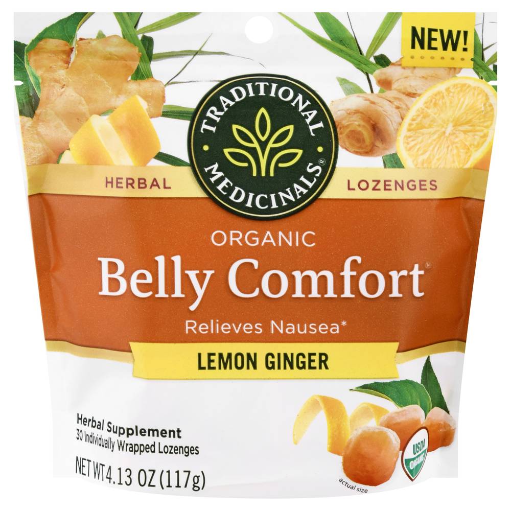 Traditional Medicinals Organic Lozenges Lemon Ginger Belly Comfort (4.13 oz)