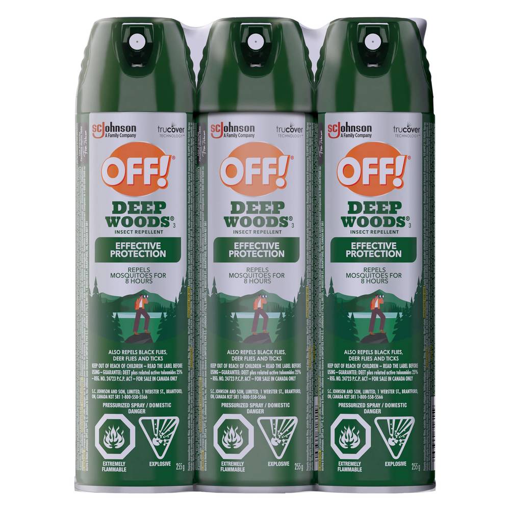 Off! Deep Woods Insect, Mosquito And Tick Repellent, 3 X 255 G