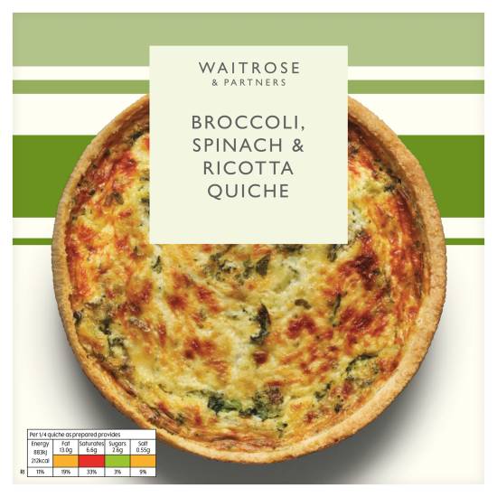 Waitrose Summer Deli Broccoli Spinach & Ricotta Quiche