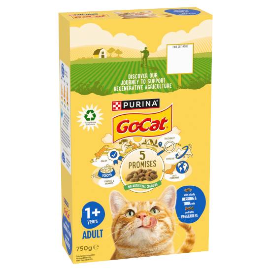 Go-Cat With Herring and Tuna Mix With Vegetables Dry Cat Food 750g