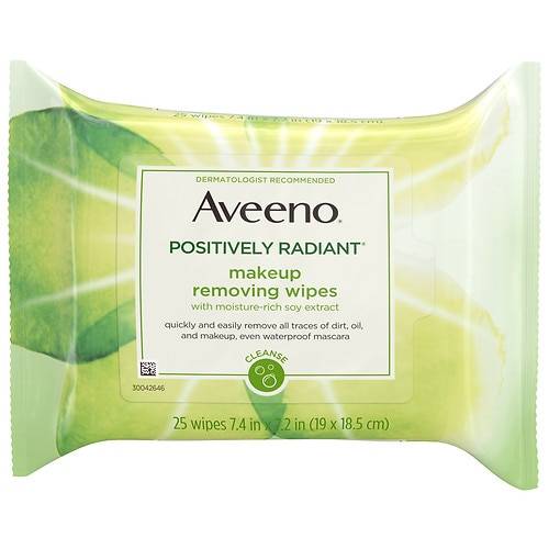 Aveeno Positively Radiant Oil-Free Makeup Removing Face Wipes - 25.0 ea