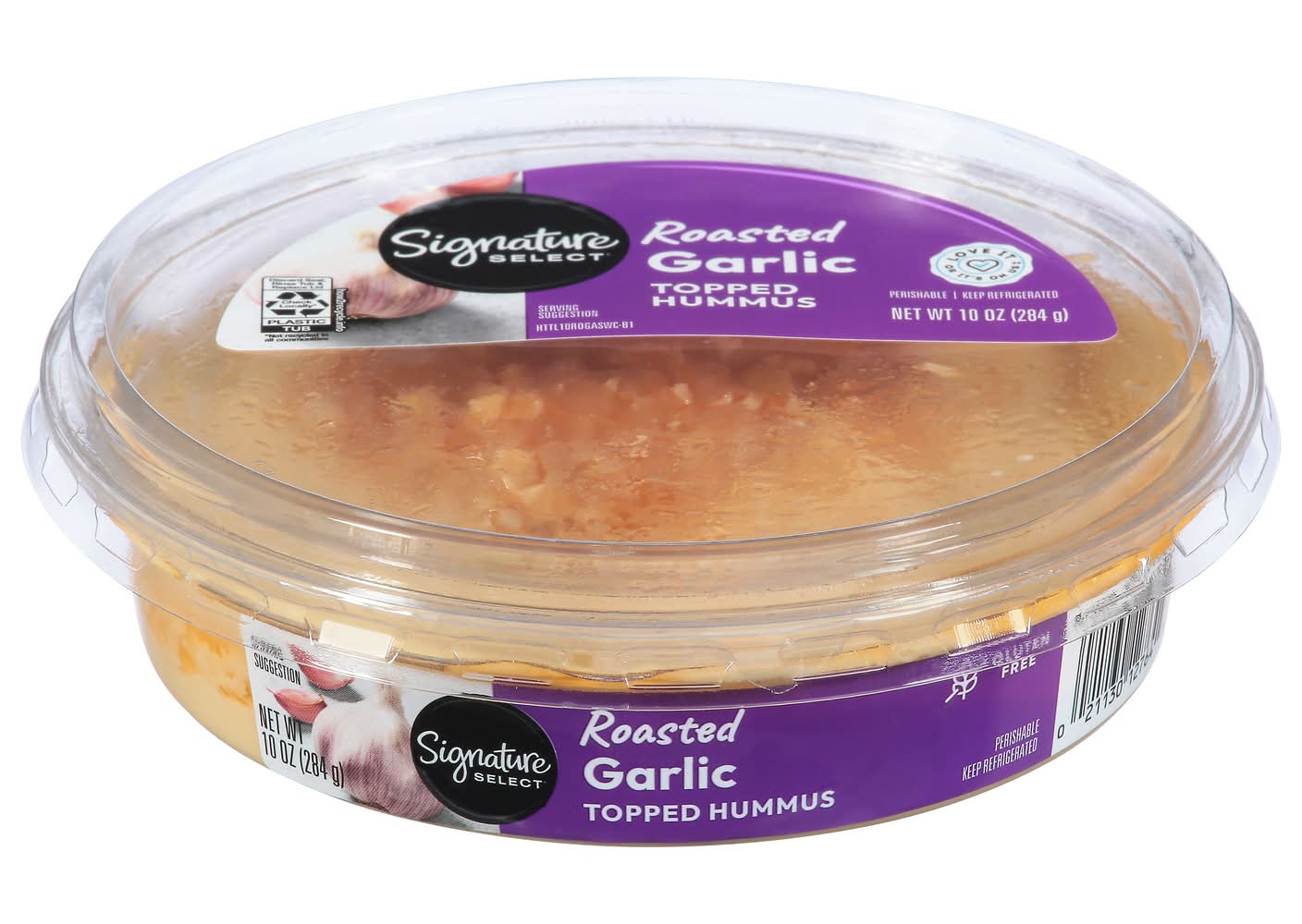 Signature Select Topped Hummus, Roasted Garlic (10 oz)
