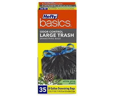 Hefty Basics Odor Control Trash Drawstring Bags (large/white pine)