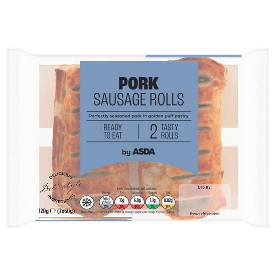Asda Pork Sausage Rolls 2 x 60g (120g)