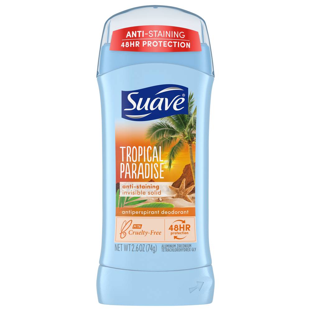 Suave Tropical Paradise Scent Invisible Solid Antiperspirant (2.6 oz)