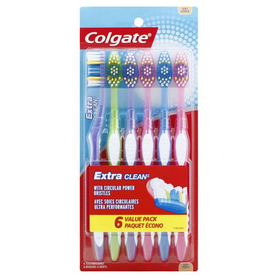 Colgate Extra Clean Soft Toothbrushes pack (6 ct)