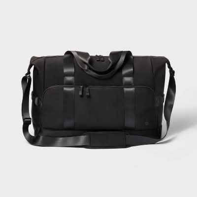 All In Motion Faux Neoprene Weekender Bag, Black