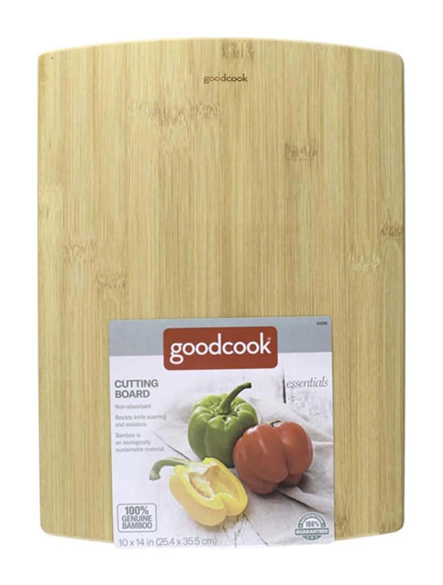 GoodCook 100% Genuine Bamboo Cutting Board, 10x14 in, Brown