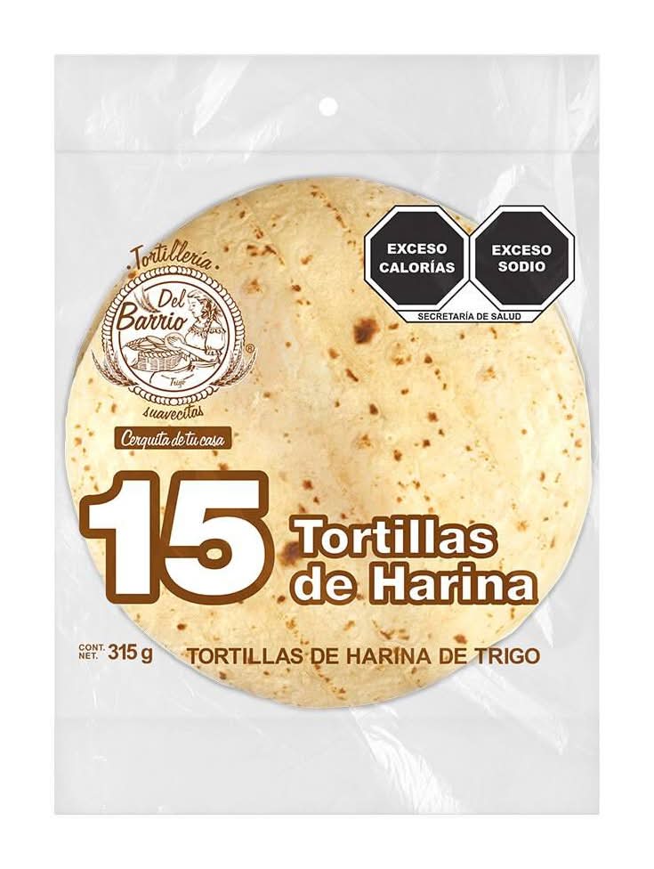 Del Barrio · Tortillas de harina de trigo (15 un)