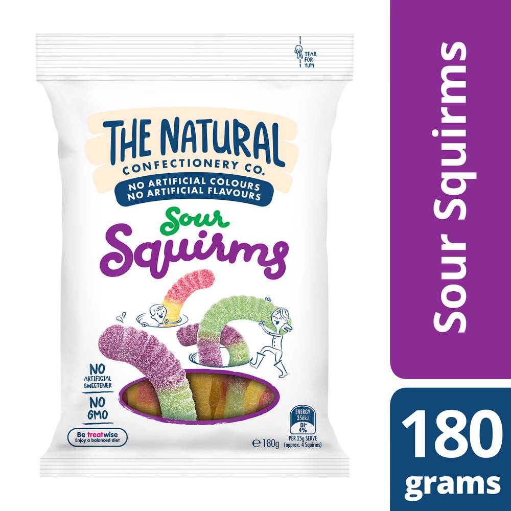 The Natural Confectionery Co. Sour Squirms Gummy Candy (180g)