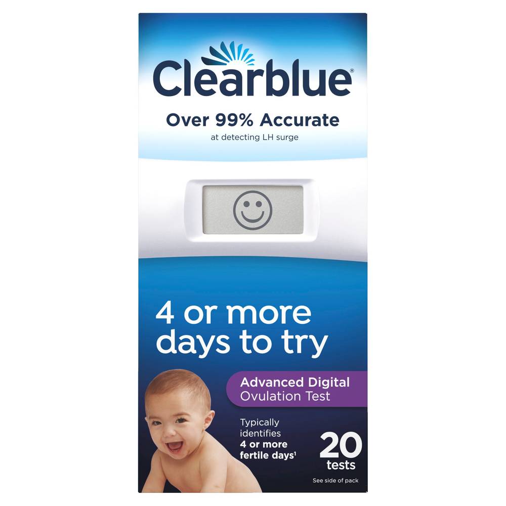 Clearblue Advanced Digital Ovulation Test, Predictor Kit, Featuring Advanced Ovulation Tests With Digital Results, 20 Tests