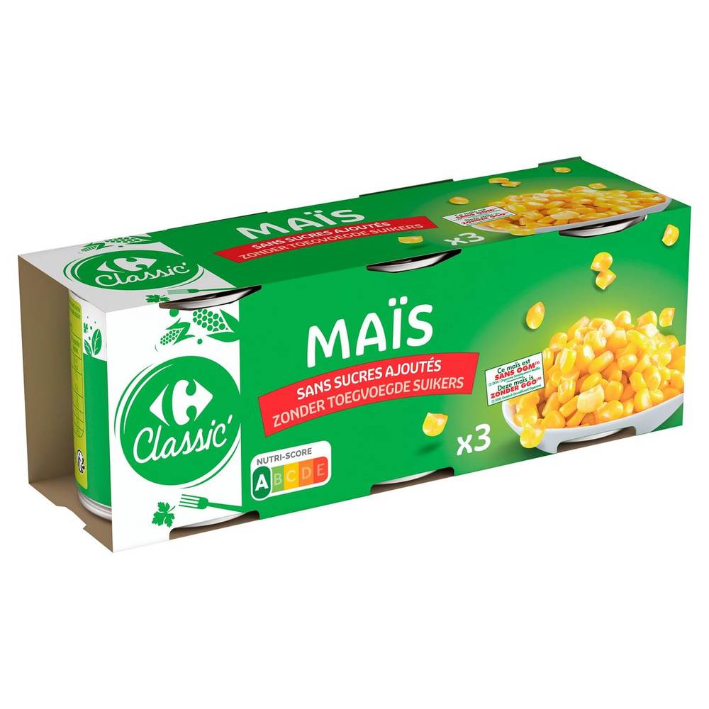 Carrefour Classic'' Maïs sans sucres ajoutés 3 x 212 ml