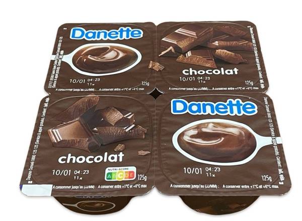 Danette crème dessert chocolat 4 pots Danone 4x125 g