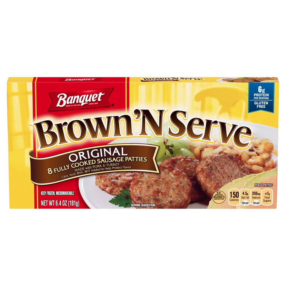 Banquet Brown 'N Serve Fully Cooked Sausage Patties