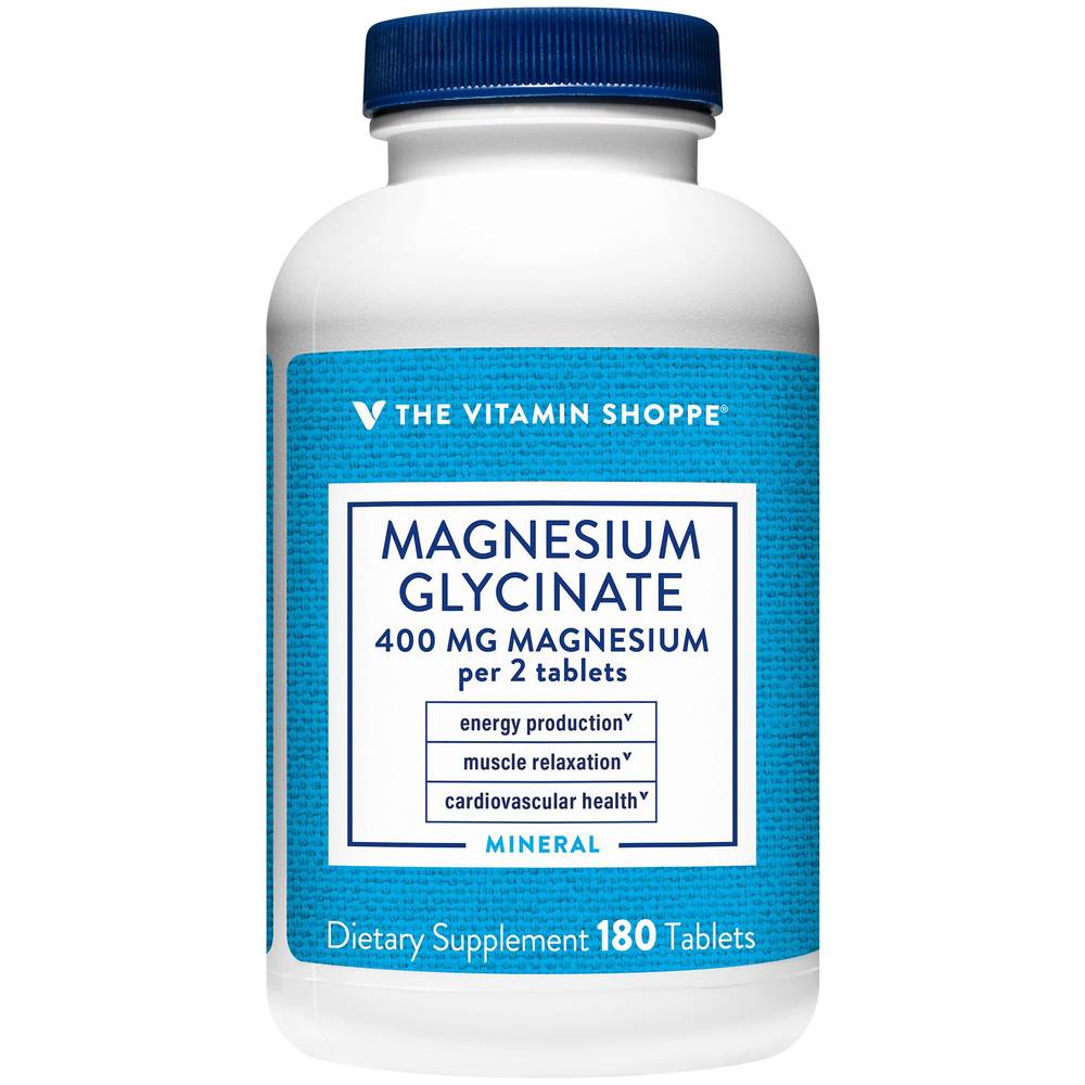 The Vitamin Shoppe Magnesium Glycinate 400 mg Tablets (180 ct)