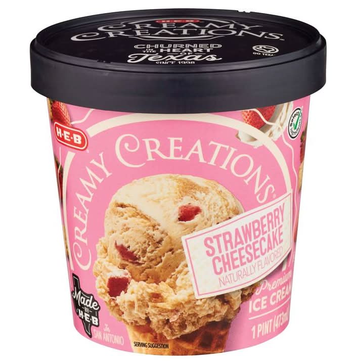 H-E-B · Helado sabor pay de queso con fresa (473 ml)