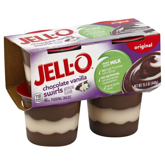 Jell-O Chocolate Vanilla Swirls Pudding (4 ct)