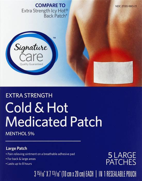 Signature Care Extra Strength Cold & Hot Large Medicated Patches (5 ct)