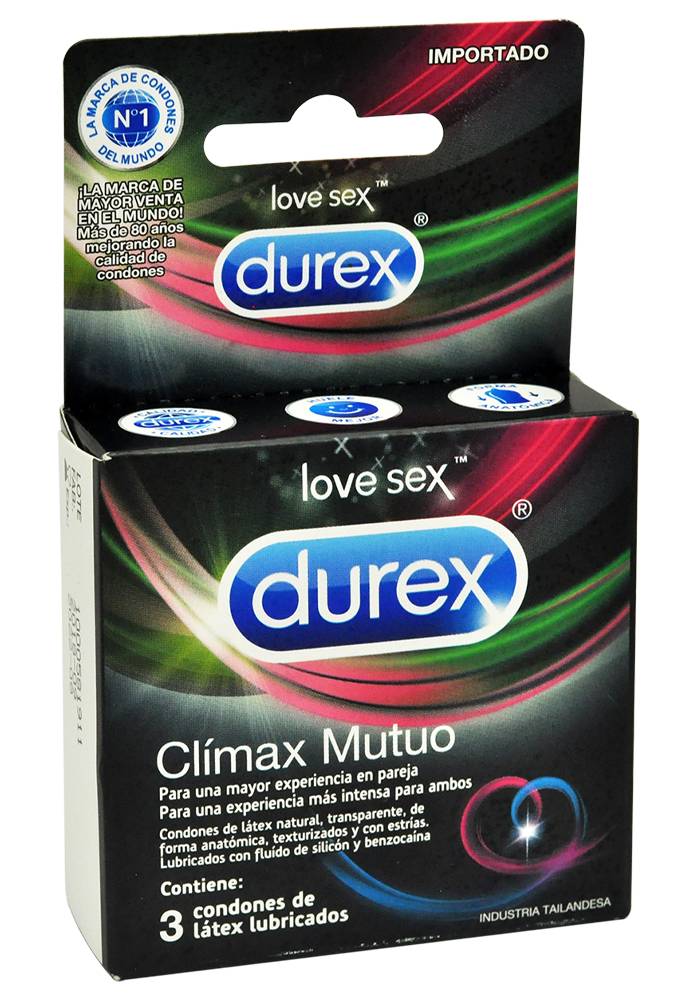 Durex PRESERVATIVOS CLIMAX MUTUO CAJ*3