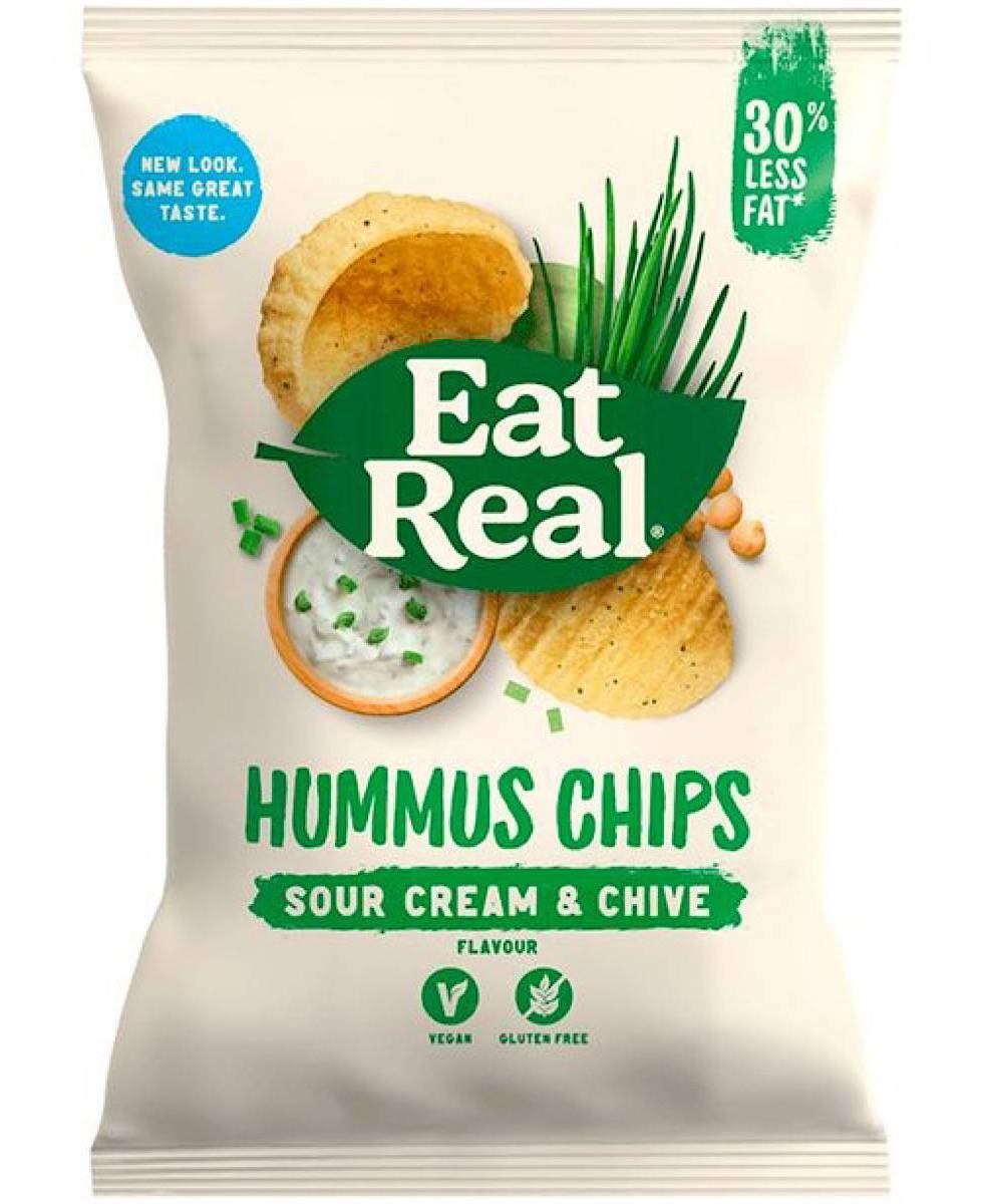 Eat Real Hummus Sour Cream & Chives Flavour Chips 135g