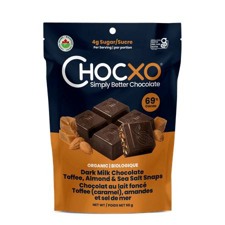 Chocxo Dark Milk Chocolate Toffee (almond & sea salt snaps)