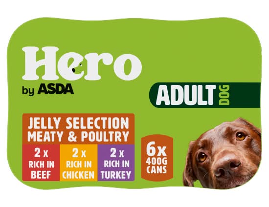 Hero Jelly Selection Meaty & Poultry Adult Dog Food (6 pack)