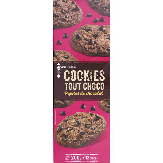 Biscuit Cookies pépite chocolat Leader price 200g